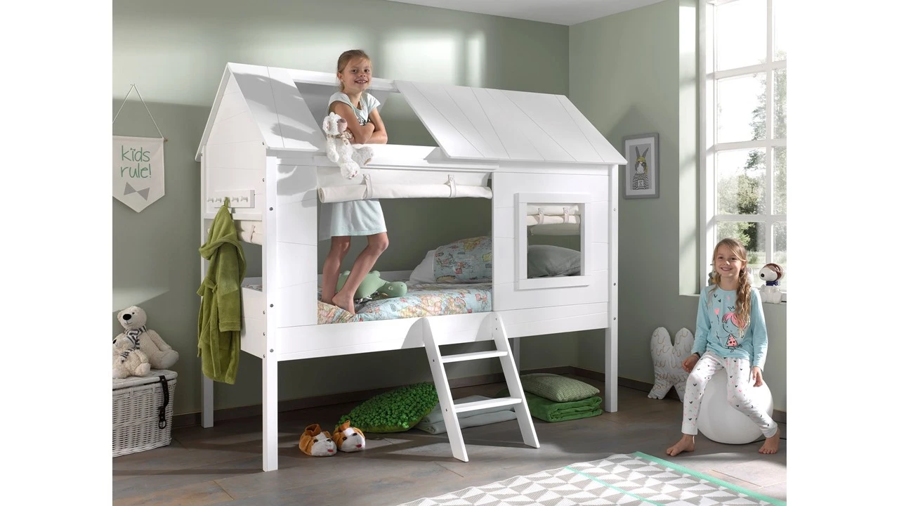 Bed Boomhut Charlotte Met Set Gordijnen 1 Bed Boomhut Charlotte Met Set Gordijnen