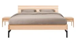 Karlsson Bed Sky Met Hoofdbord Hout En Poten Metaal -Karlsson Winkel Bed Sky beuken met hoofdbord hout en poot metaal beuken 2