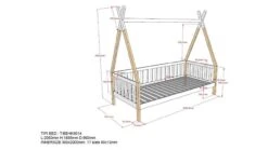 Sofabed Tipi -Karlsson Winkel Bed Tipi verhoogd wit 3