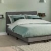 Boxspring Cisano Vlak Met Gestoffeerd Matras -Karlsson Winkel Boxspring Cisano vlak met gestoffeerd matras donkergrijs