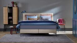 Boxspring Emerald Vlak Met B Bright Matras 3100/3150 -Karlsson Winkel Boxspring Emerald vlak met B Bright 3100 3150 PK khaki