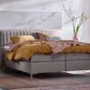 Boxspring Ruby Vlak Met Gestoffeerd Matras -Karlsson Winkel Boxspring Ruby vlak met gestoffeerd matras taupe