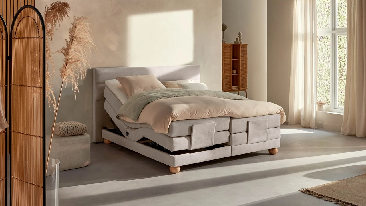 Karlsson Boxspring Solid Lina Verstelbaar Met Gestoffeerd Matras 3 Karlsson Boxspring Solid Lina Verstelbaar Met Gestoffeerd Matras - Afbeelding 3