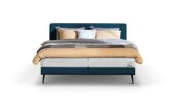 Boxspring Viggo Vlak Met Silver Pocket Deluxe Foam Matras -Karlsson Winkel Boxspring Viggo vlak met Silver Pocket Deluxe Foam matras oakland blauw 4