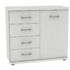 Commode Bienne Met 4 Laden En 1 Deur -Karlsson Winkel Commode Bienne met 4 laden en 1 deur alpine wit