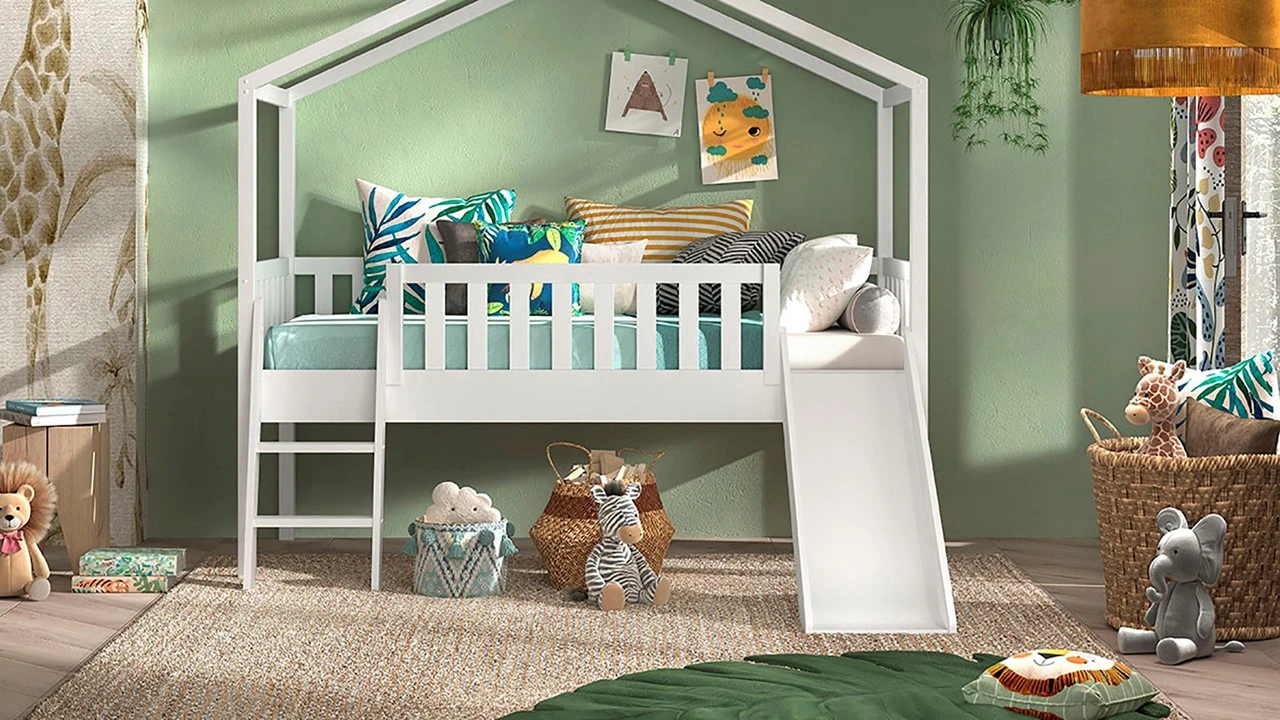 Halfhoogslaper Dallas Als Huis Met Glijbaan 2 Halfhoogslaper Dallas Als Huis Met Glijbaan - Afbeelding 2