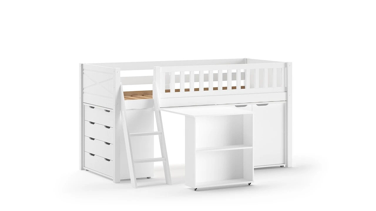 Halfhoogslaper Scott Met Bureau En 2 Commodes 2 Halfhoogslaper Scott Met Bureau En 2 Commodes - Afbeelding 2