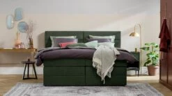 Opbergboxspring Pearl Vlak Met Gestoffeerd Matras -Karlsson Winkel Opbergboxspring Pearl vlak met gestoffeerd matras hunter 1