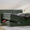 Opbergboxspring Pearl Vlak Met Gestoffeerd Matras -Karlsson Winkel Opbergboxspring Pearl vlak met gestoffeerd matras hunter