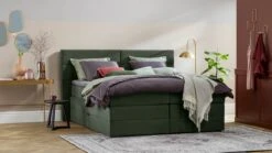 Opbergboxspring Pearl Vlak Met Gestoffeerd Matras -Karlsson Winkel Opbergboxspring Pearl vlak met gestoffeerd matras hunter 2