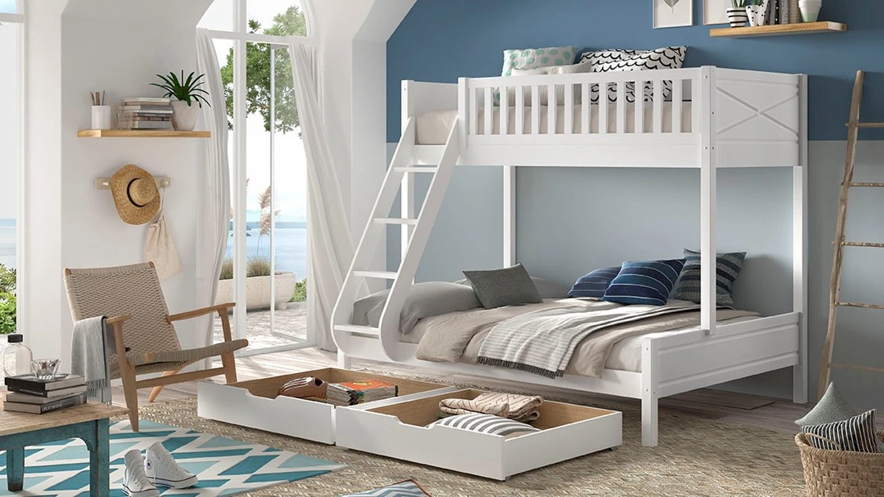 Stapelbed Scott 3-persoons Met Ladenset 1 Stapelbed Scott 3-persoons Met Ladenset