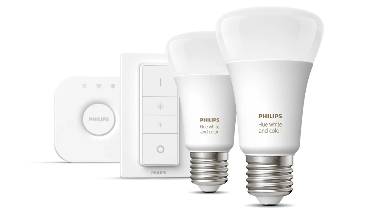 Verlichting Philips Hue White And Color Ambiance Starterkit E27 (2 Lampen, 2 Dimmers + Bridge) 4 Verlichting Philips Hue White And Color Ambiance Starterkit E27 (2 Lampen, 2 Dimmers + Bridge) - Afbeelding 4
